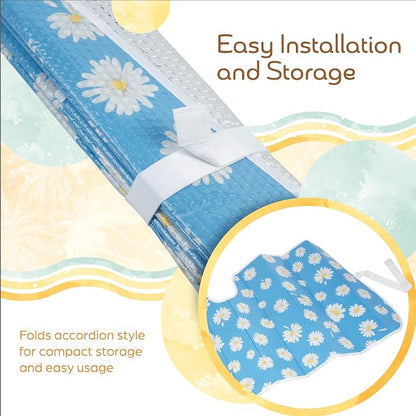 Carbella Blue Daisy Car Windshield Sun Shade - Sun Visor Sunshade for Car Windshield - Window Shades for Cars, SUV & Truck - Dash Cover UV Protection for Front Window Shade Accessories - 57" x 27"