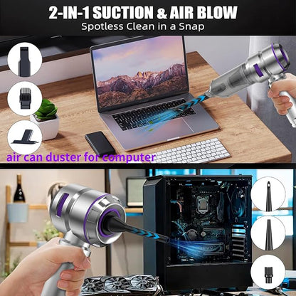 Car Vacuum Cleaner High Power - 22000PA Portable Car Vacuums 4 in 1 Compressed Air Duster & Blower Hand Held Vacuum Cordless with Brushless Motor for Cars Home Office Camping Ideal Gifts for Men women
