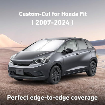 EcoNour Windshield Sunshade Compatible for Honda Fit 2007-2022 2023 2024, Sun Visor for Front Windshield & Window Sun Shade Cover, UV Heat Blocker & Protector, Car Accessories