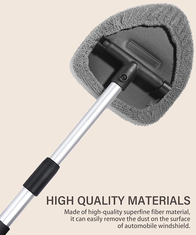 bylikeho Windshield Cleaner Inside,Car Window Cleaner,Car Cleanser Brush,Car Accessories Car Cleaning Supplies Tools,Car Cleaning Kit with Extendable Handle,Microfiber Cloth,Spray Bottle,Fits All Cars