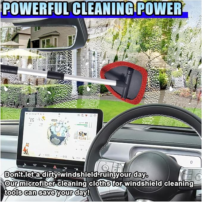 20PCS Microfiber Cloths for Car Windshield Cleaning Tool, Replaced Glass Cleaning Clothes, Interior Auto Window Cleaner Washing Bonnets, Washable & Reusable Microfiber Pads Cover Kit (Triangular)