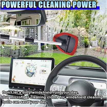 20PCS Microfiber Cloths for Car Windshield Cleaning Tool, Replaced Glass Cleaning Clothes, Interior Auto Window Cleaner Washing Bonnets, Washable & Reusable Microfiber Pads Cover Kit (Triangular)