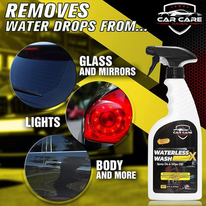 Waterless Wash X-Car Detailing, 128 oz Gallon | No Water Needed, Quick Detailer for Any Vehicle, Wash in Garage, at Work, or Anywhere, Spray On & Wipe Off