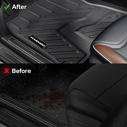 Floor Mats for 2016-2021 Honda Civic Sedan/Coupe/Type R/Insight,2017-2021 Hatchback All Weather TPE Floor Liners Custom Fit for Civic 2021 1st & 2nd Row & Door Sill Guards Anti-Slip Full Set Car Mats