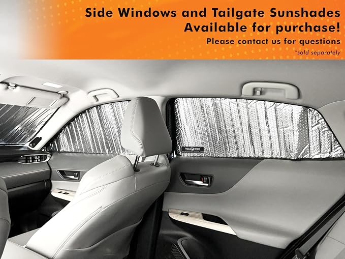 YelloPro Custom Fit Front Windshield Reflective Sunshade for 2021 2022 2023 2024 Toyota Venza SUV, LE, XLE, Limited, Sun Shade Protector Accessories [Made in USA]