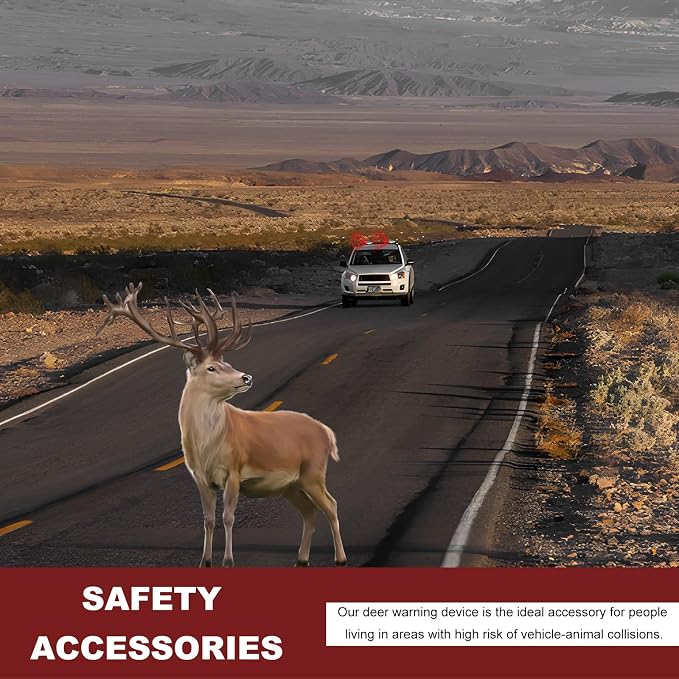 2PCS Car Deer Whistles, Waterproof Auto Animal Warning Horns with Self-Adhesive, Wind Activated Deer Alert Devices Animals Collision Prevention for Cars Trucks SUVs (Silver)