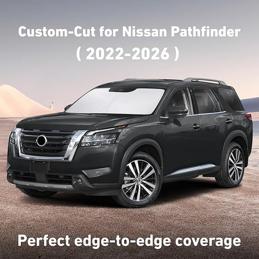 EcoNour Windshield Sunshade Compatible for Nissan Pathfinder 2022-2024 2025 2026, Sun Visor for Front Windshield & Window Sun Shade Cover, UV Heat Blocker & Protector, Car Accessories