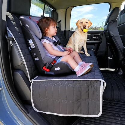 Relidura Dog Car Seat Cover for Back Seat, Waterproof Non-Slip Bench Seat Cover for SUVs, Heavy Duty Rear Seat Protector with Side Flaps for Pets, Kids, Dirt and Spills