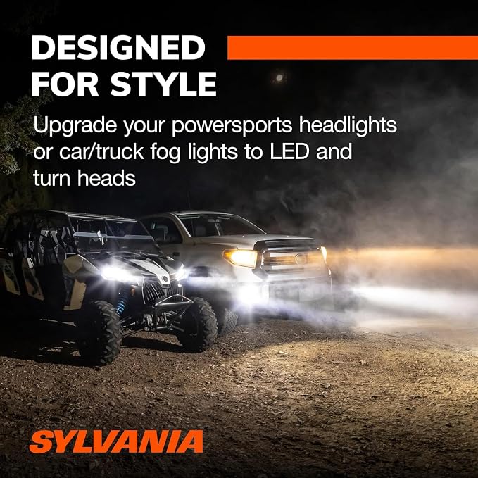 SYLVANIA - H13 LED Ultra - Fog Lights For Cars and Trucks - Headlight Bulbs for Off Road Powersports - 6000k Cool White LED Light - Maximum Lifespan - No Polarity - DIY Upgrade
