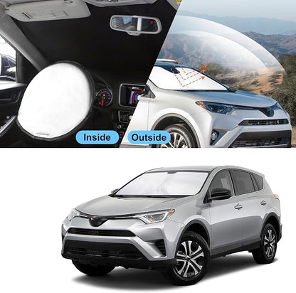TINGLU Sun Shade for Toyota RAV4 2013-2018 Accessories Windshield Sun Shade Window Shade UV Rays Protection Sun Visor Cover with Steering Wheel Sunshade Storage Bag