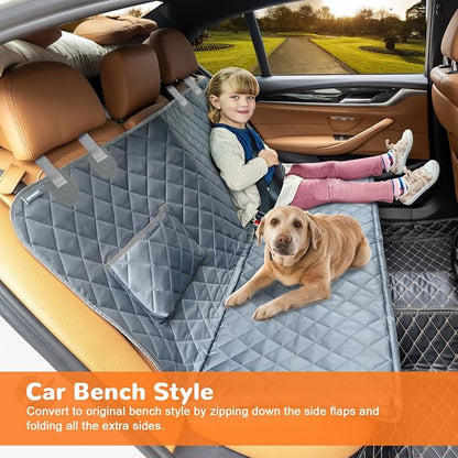 URPOWER Dog Car Seat Cover for Pets 100% Waterproof Seat Cover Hammock 600D Heavy Duty Scratch Proof Nonslip Durable Soft Back Seat Covers for Full Size Trucks