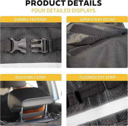 SugarFox Backseat Hanging Trunk Organizer for SUVs, Cars, Trucks & MPVs | Multi-Pocket Storage with Anti-Slip Straps | Space-Saving Auto Accessory | Gift for Drivers | Black, 37.8" x 18.1" - K230