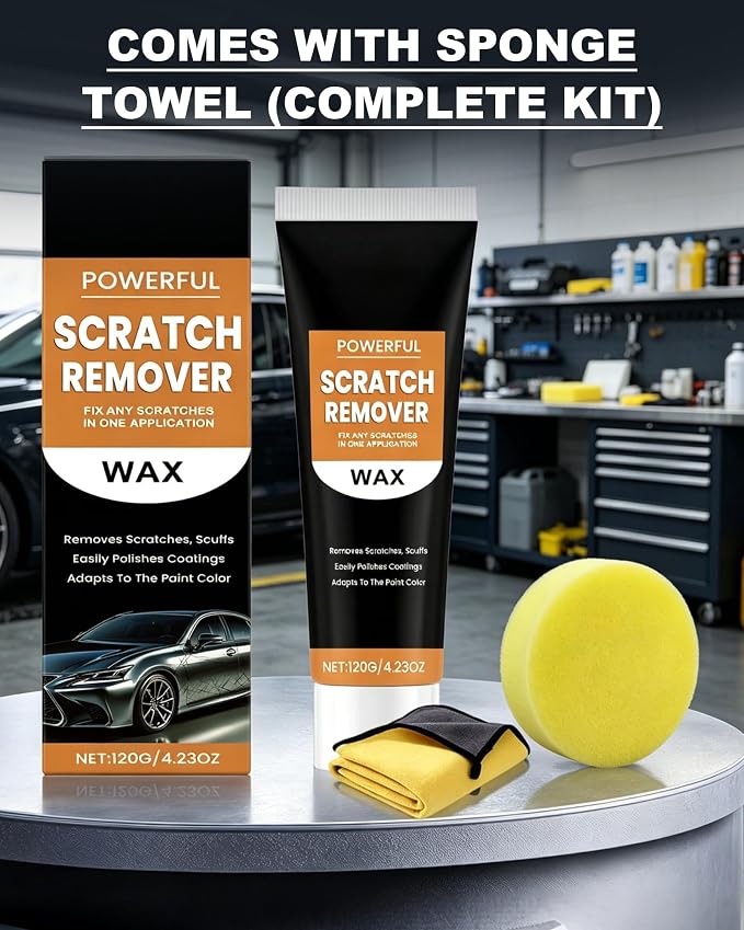 2 Pack Car Scratch Remover Wax,2026 Car Scratch Repair Paste for Deep Scratches,Professional Scratch Remover for Vehicles,Universal Car Scratch Removal Wax with Wipe and Sponge