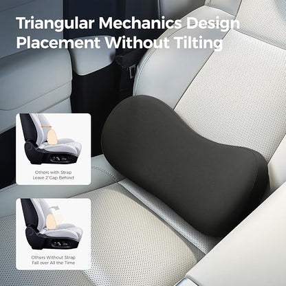 Lumbar Support Pillow - Back Pain Relief Cushion, Fits Tightly Around the Coccyx, Ergonomics Memory Foam, Skin-Friendly Fabric, Fit Car Drive, Office Chair, Rest Seat, Wheelchair (Black)