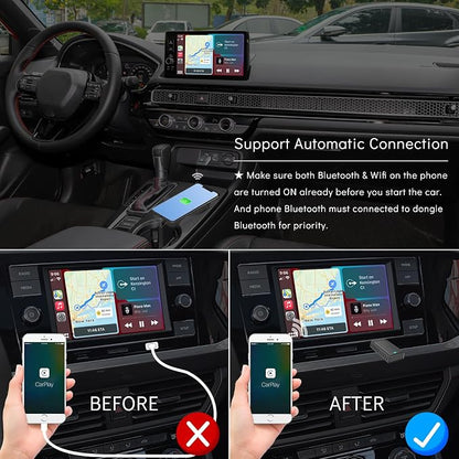 2IN1 Wireless CarPlay Android Auto Adapter for Apple iPhone ＆ Android (2025-2026 Upgrade), Convert Original Wired to Wireless CarPlay Adapter USB Dongle, Plug & Play, Fast Stable Connection