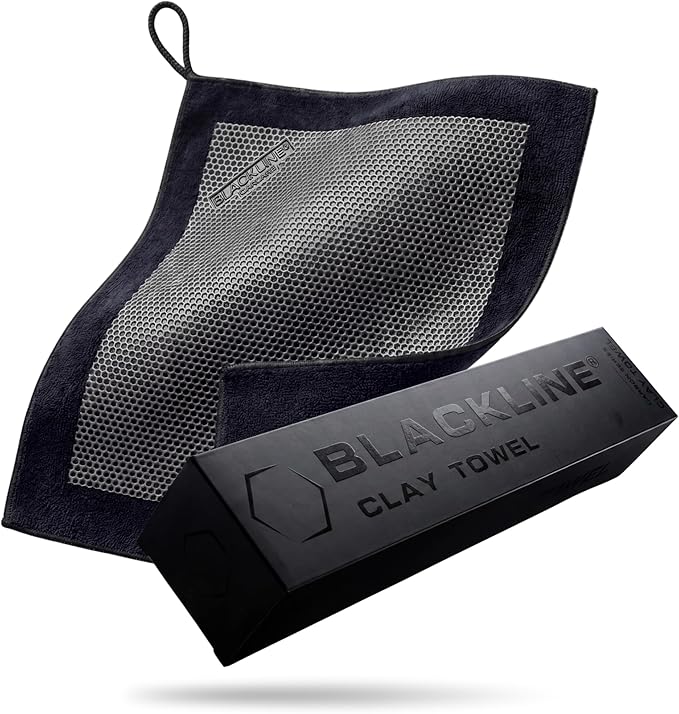 Blackline Clay Towel - Auto Detailing Synthetic Clay Towel - Decontaminate Paint and Glass for Smooth Washing - Great and Effective for Car, Truck, SUV - 12" x 12"