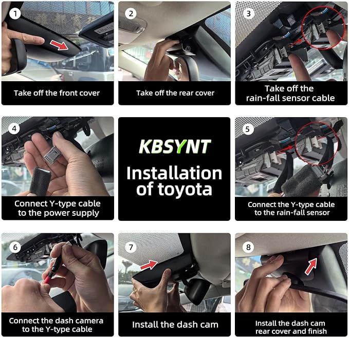 Front 4K Dash Cam for Toyota RAV4 2019-2021 LE Limited Premium XLE TRD Hybrid & RAV4 Prime 2021-2024 (Model A)(No Vent Hole),OEM-Style,Loop Recording,Easy Installation,WiFi & App,64G Card