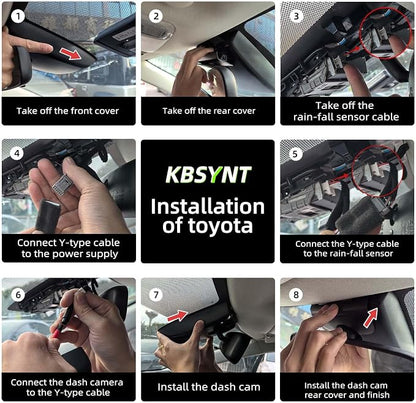 Front 4K Dash Cam for Toyota RAV4 2019-2021 LE Limited Premium XLE TRD Hybrid & RAV4 Prime 2021-2024 (Model A)(No Vent Hole),OEM-Style,Loop Recording,Easy Installation,WiFi & App,64G Card