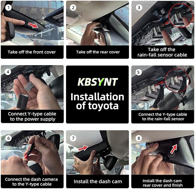 Front 4K Dash Cam for 2022 2023 2024 2025 Toyota RAV4 LE Limited SE Adventure XLE XSE (Model B)(with Vent Hole),OEM-Style,Loop Recording,Easy Installation,WiFi & App,64G Card