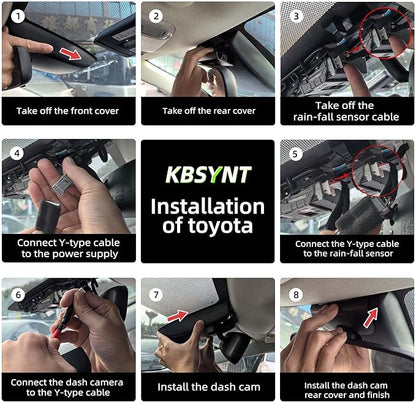 Front 4K Dash Cam for 2022 2023 2024 2025 Toyota RAV4 LE Limited SE Adventure XLE XSE (Model B)(with Vent Hole),OEM-Style,Loop Recording,Easy Installation,WiFi & App,64G Card