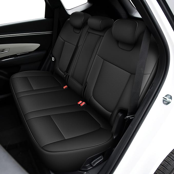 TTX LIGHTING Custom Fit Seat Covers for Hyundai Tucson 2022 2023 2024 2025 2026 XRT,SE,SEL,N Line,Limited - Faux Leather Full Set Compatible Airbag Car Seat Protector Black（Not for Hybrid