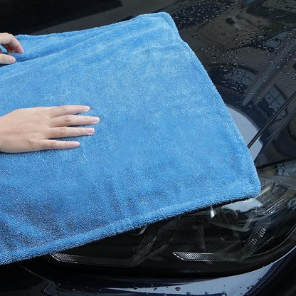 LIVOS Extra Large Car Drying Towel, 25" x 36" 1000GSM Microfiber Towels for Cars, Ultra-Absorbent Scratch-Free, No Streak, Professional Quick Dry Car Detailing Towel, Blue&Grey