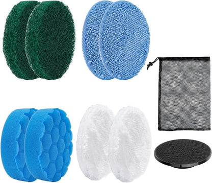 Electric Spin Scrubber Replacement Brush Heads Set, 8 Pieces, Multiple Brushes for Bathroom,Kitchen,Glass, Leather, Car Cleaning