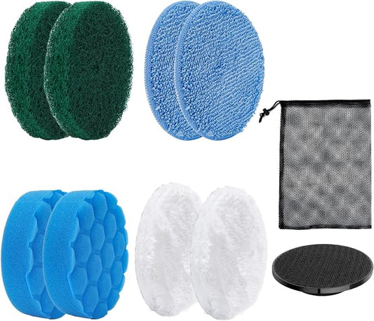 Electric Spin Scrubber Replacement Brush Heads Set, 8 Pieces, Multiple Brushes for Bathroom,Kitchen,Glass, Leather, Car Cleaning