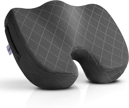 EPSCY Memory Foam U-Shaped Cushion for Coccyx, Hemorrhoid, Sciatica & Tailbone Pain Relief - Pressure Reducing Seat Cushion with Removable Cover - Postpartum Pillow for Office Chair, Wheelchair, Gray
