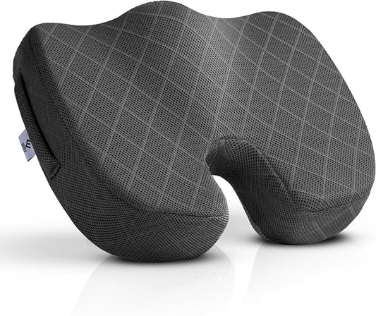 EPSCY Memory Foam U-Shaped Cushion for Coccyx, Hemorrhoid, Sciatica & Tailbone Pain Relief - Pressure Reducing Seat Cushion with Removable Cover - Postpartum Pillow for Office Chair, Wheelchair, Gray