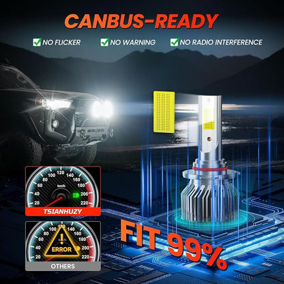 Compatible For Chevy Silverado 1500 2500HD 3500HD 2007-2015 Driving Light Bulb,600% Brightness High Low Beam Fog Light Bulbs Combo,Plug and Play,6500K White Bulbs,IP68 4pcs
