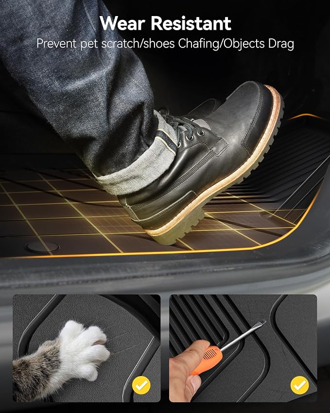 3W Floor Mats & Truck Bed Mat for Nissan Frontier 2025 2024 2023 2022 Crew Cab(NOT for 2nd with Under Seat Speaker), All Weather TPE Custom Fit Car Liner for Frontier