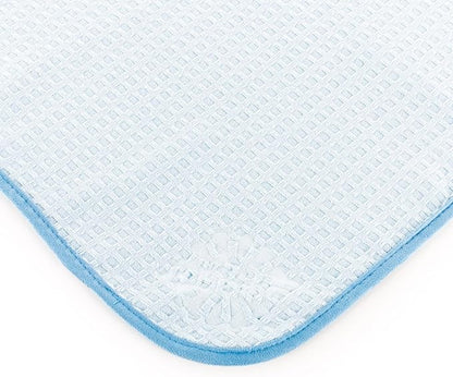 The Rag Company Dry Me A River, Professional Korean 70/30 Blend Microfiber Waffle-Weave Drying & Detailing Towels, Soft Suede Edges, 390 GSM, 16x24 Inches, Light Blue, 3-Pack