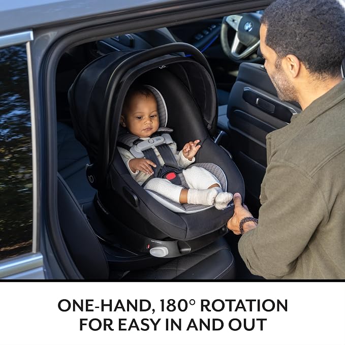 Evenflo Revolve180 LiteMax NXT Rotating Rear-Facing Lightweight Preemie and Infant Car Seat 3-30lbs. Easy Install with Base (Rose Pink)