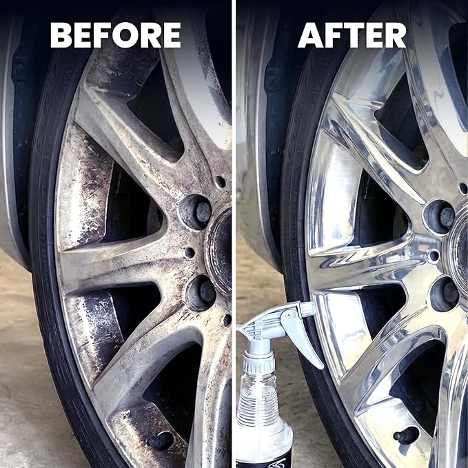 LANE'S New Aluminum Car Wheel Cleaner | Acid Rim Cleaner and Brightener | Brake Dust, Oxidation & Rust Remover for Motorcycles, Cars, Trucks | Shines & Eliminates Hard Scrubbing | 32oz, 2 Pack