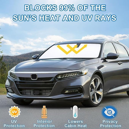 Premium Car Windshield Sun Shade for 2018-2022 Honda Accord Front Window Sun Visor Reflector 310T Thickened Blocks UV Rays Foldable Sunshade Car Interior Protection Accessories
