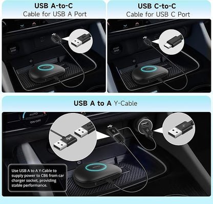 Wireless CarPlay Adapter, Magic AI Box with 4G LTE | GPS | Full Android OS | OBD II, Wireless CarPlay Box Compatible with Wired Factory CarPlay & Android Auto, Support for YouTube/Netflix