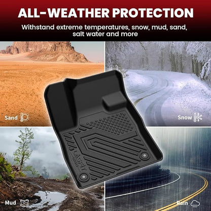 LASFIT Floor Mats for Lincoln Nautilus 2026 2025 2024, All Weather TPE Custom Fit Full Coverage Floor Mats for Cars, Refined Interior Protection, Front Rear Rows, Black
