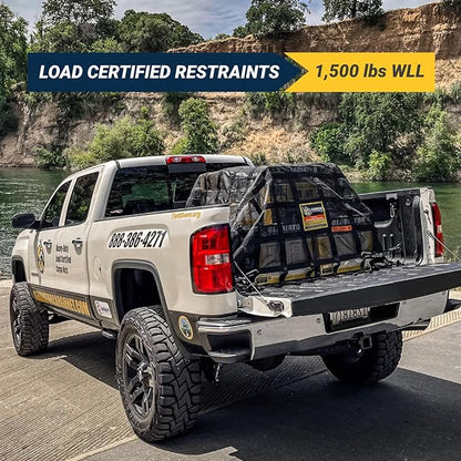 Gladiator Cargo Nets- Heavy Duty Cargo Net -Truck Accesories-Truck organizer -Bed Cover-Interior- Roof Rack-Trunk organizer-Cargo Net Offroad-SUV -Rubicon -Camping-(WLL)1,500 lbs (GRN-100) 4.8' x 5.3'