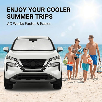 Windshield Sun Shade for Nissan Rogue 2021-2025 2026 Sunshade Front Window Shade Custom Fit Rogue Accessories Sun Visor Foldable Shade Blocks UV Rays Accessories