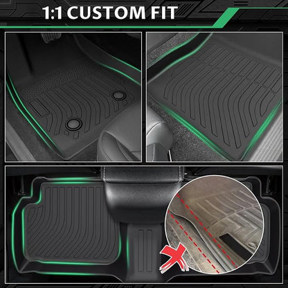 Floor Mats for Toyota Corolla 2003 2004 2005 2006 2007 2008, NOT Fit for with Rear Seat Vents, Custom Fit TPE Waterproof Corolla Mats, Corolla Mats Accessories for Man Woman