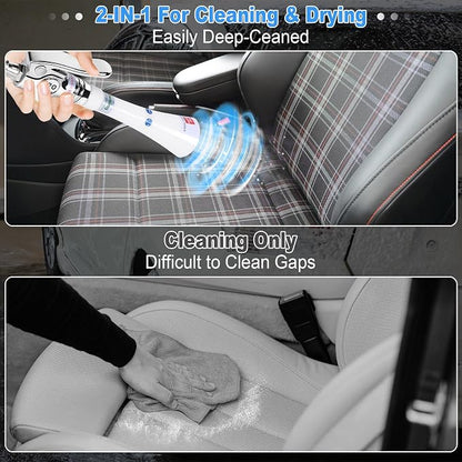 Upgraded Portable Car Cleaning Gun Detailing Interior Dry Air Blow Gun with Tapered Nozzle High Pressure Blower Cleaning Tool for Car Surfaces Quickly Blasts Dust, Works with Air Compressor
