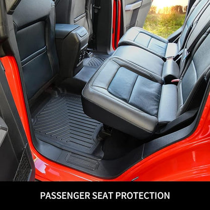 OEDRO Floor Mats Floor Liner Fit for 2018-2022 Ford EcoSport (US Model Only), 1st and 2nd Row: Front & Rear Full Set, Black TPE All Weather Guard