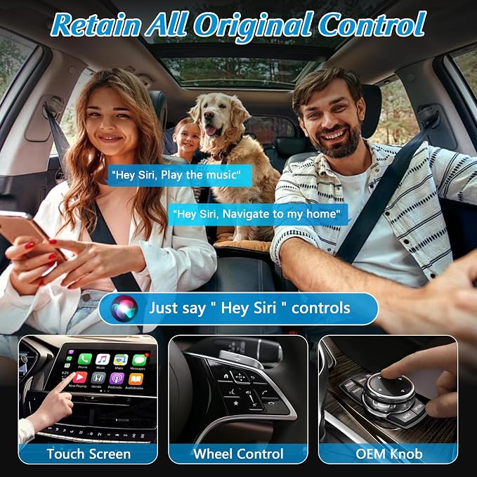 4 in 1 Wireless CarPlay Adapter - 2026 Upgraded Screen Mirroring Adapter for Apple CarPlay & Android Auto & AirPlay & MirrorLink, Screen Mirror Dongle for Car, Plug & Play, Come with Type-C Extension
