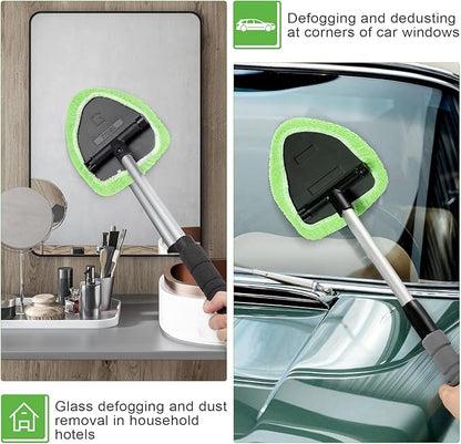 Tallew 20 Pack Windshield Cleaner Microfiber Pads Fit Car Window Cleaning Tool Replaceable Glass Wipes Inside Car Windshield Supplies, Fits 4-6 Inch Tools, 4 Colors