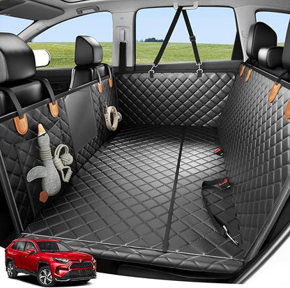 Zanch Heavy-Duty Dog Car Seat Cover, Flat Solid Back Seat Extender for Multi Large Dogs, Hard Bottom Supports 450 lb, Waterproof Scratchproof Hammock Protector, Standard for Cars, SUV, Trucks, Matte