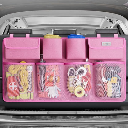 SURDOCA Car Trunk Organizer, LARGE CAPACITY Car Storage Bag with 8 Pockets, 7X Upgraded Trunk Storage Organizer for Car, SUV, Truck, MPV