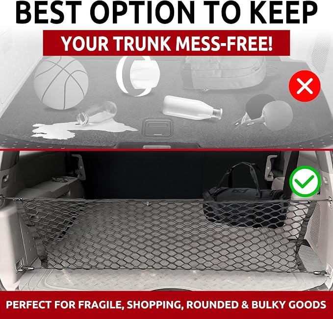 Envelope Style Trunk Mesh Cargo Net for Honda Pilot 2003-2025 - Car Accessories - Premium Trunk Organizers and Storage - Cargo Net for SUV - Vehicle Carrier Organizer for Honda Pilot