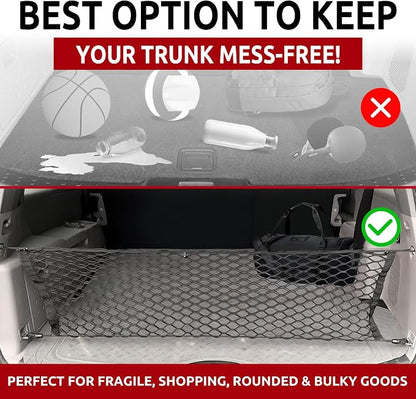 Envelope Style Trunk Mesh Cargo Net for Honda Pilot 2003-2025 - Car Accessories - Premium Trunk Organizers and Storage - Cargo Net for SUV - Vehicle Carrier Organizer for Honda Pilot