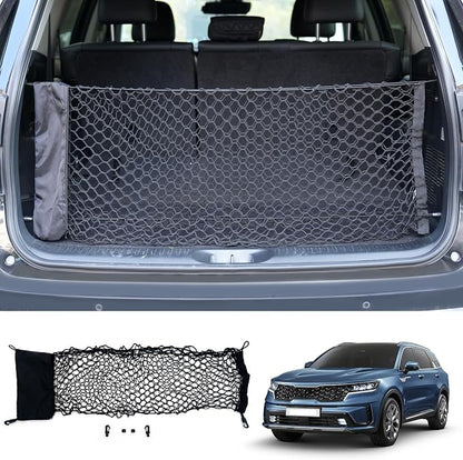 Cargo Net Compatible with 2014-2025 Kia Sorento Truck Bed Cargo Net 3.18'×1.15' Double Layer Envelope Style Dense Mesh Trunk Organizer for 2024 Sorento Exterior Accessories